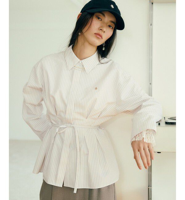 VIS「【POLO BCS】VIS別注ベルト付きウエストタックシャツブラウス」|シャツ・ブラウス|ベージュ系(28)