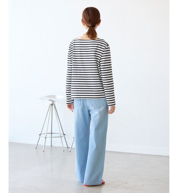 Rope&rsquo;Picnic「刺繍入りボーダーカットトップス」|Tシャツ・カットソー|