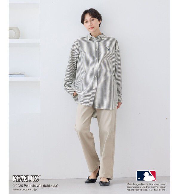 Rope&rsquo;Picnic「【PEANUTS&times;MLB COLLECTION by ROPE' PICNIC】オーバーサイズシャツ」|シャツ・ブラウス|
