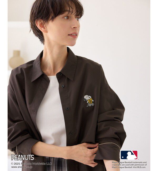 Rope&rsquo;Picnic「【PEANUTS&times;MLB COLLECTION by ROPE' PICNIC】オーバーサイズシャツ」|シャツ・ブラウス|