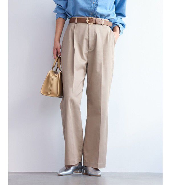 Rope&rsquo;Picnic「ウエストタックチノパンツ」|チノ|ベージュ(27)