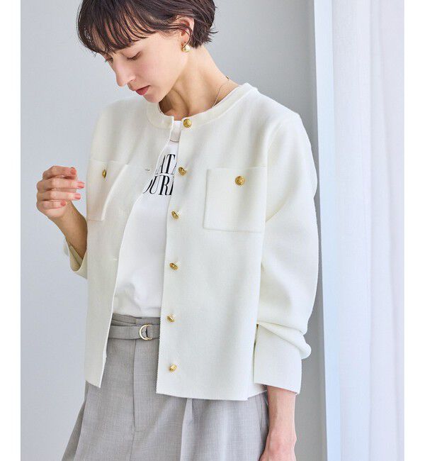 Rope&rsquo;Picnic「ミラノリブ金ボタンニットカーディガン」|カーディガン|
