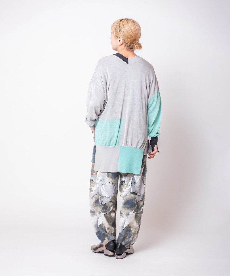  「カラーブロックニットカーディガン」|カーディガン|