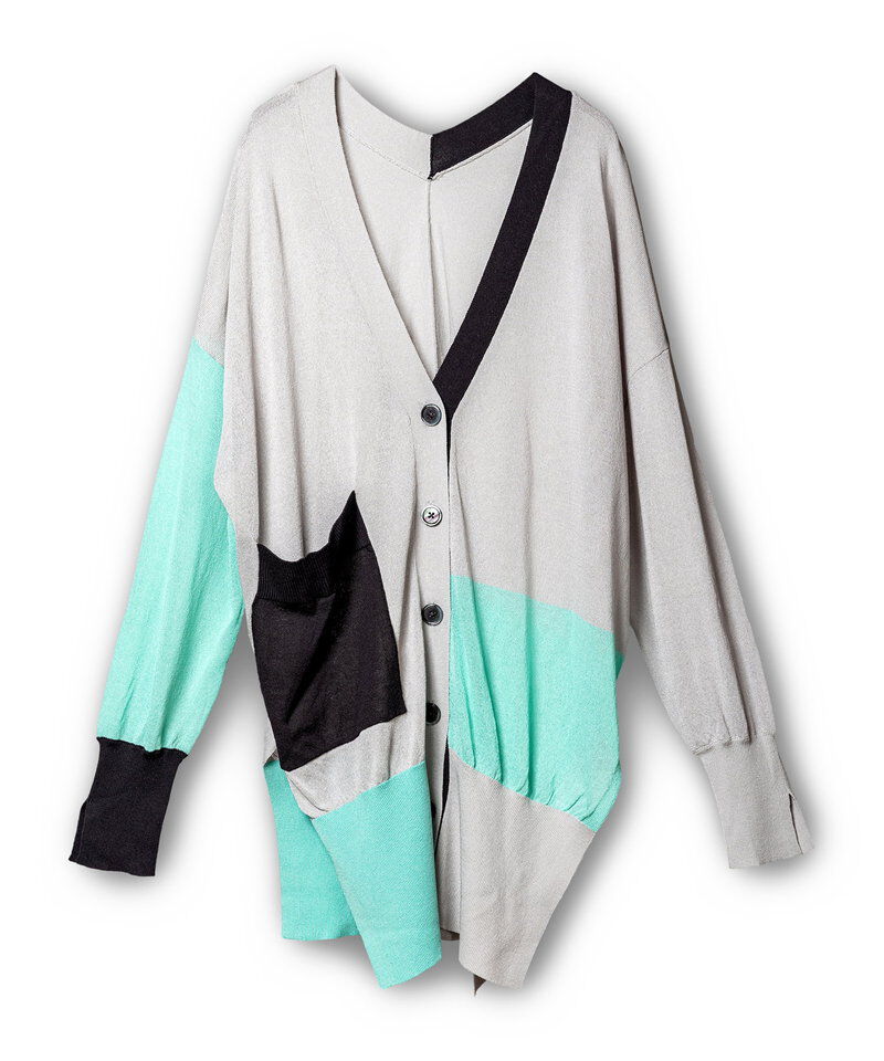  「カラーブロックニットカーディガン」|カーディガン|