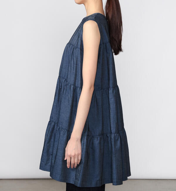 GYMPHLEX「Gymphlex | インディゴデニム ティアードチュニック WOMEN」|ワンピース|