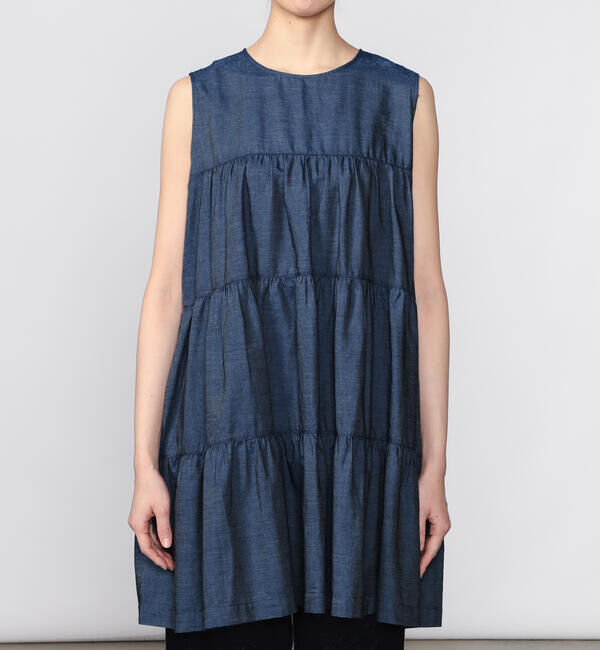 GYMPHLEX「Gymphlex | インディゴデニム ティアードチュニック WOMEN」|ワンピース|