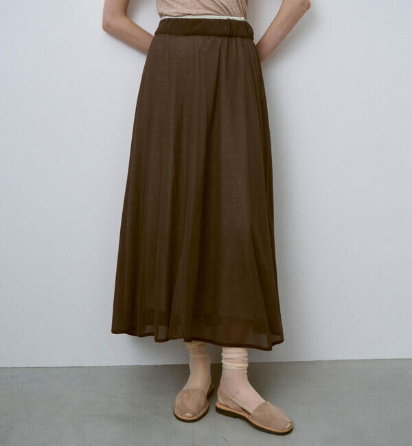 UNFIL「UNFIL | ハイツイストコットン シアー レイヤードスカート WOMEN」|スカート|