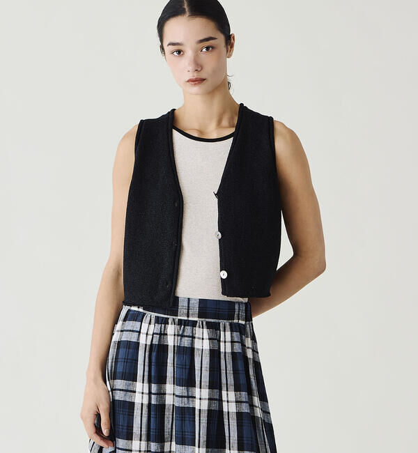  「GOOD PEOPLE GOOD STITCHING GOOD PRODUCT | バイカラートリム キャミソール WOMEN」|Tシャツ・カットソー|BEIGE系1