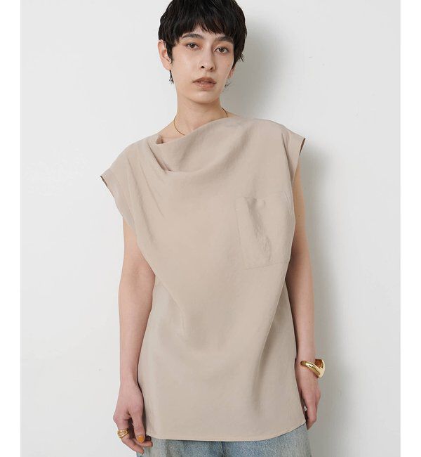  「ドレープノースリーブブラウス」|シャツ・ブラウス|ベージュ