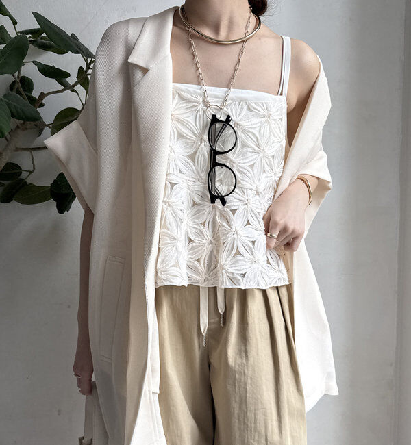  「【WEB限定】チュールフラワーキャミ」|シャツ・ブラウス|