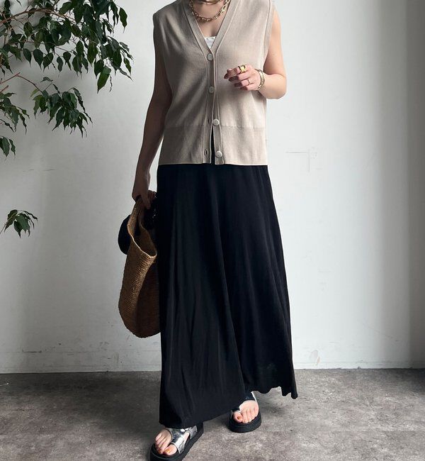  「【夏も快適！】ドライタッチカットフレアスカート」|スカート|