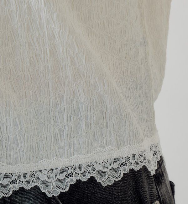  「レース切替カーディガン」|Tシャツ・カットソー|