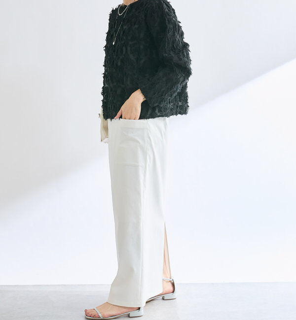  「【オケージョンにも◎】カットジャガードシアーブラウス」|シャツ・ブラウス|