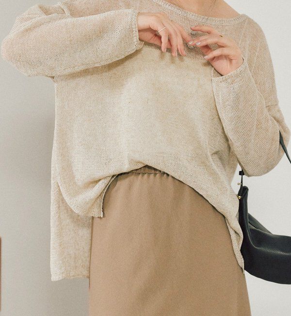  「メランジルーズニット」|ニット・セーター|ベージュ