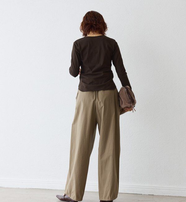  「【こなれ感抜群】ベルテッドワイドパンツ」|チノ|