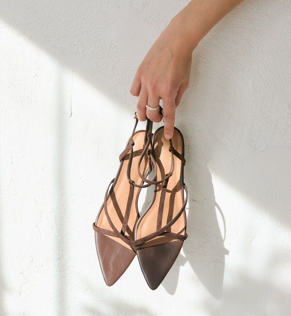  「予約【抜け感】ポインテッドラインサンダル」|サンダル|