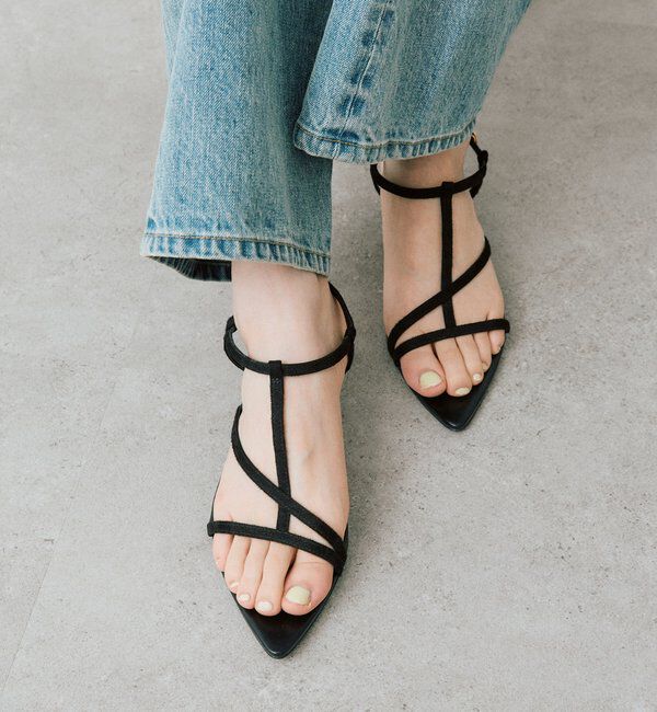  「予約【抜け感】ポインテッドラインサンダル」|サンダル|