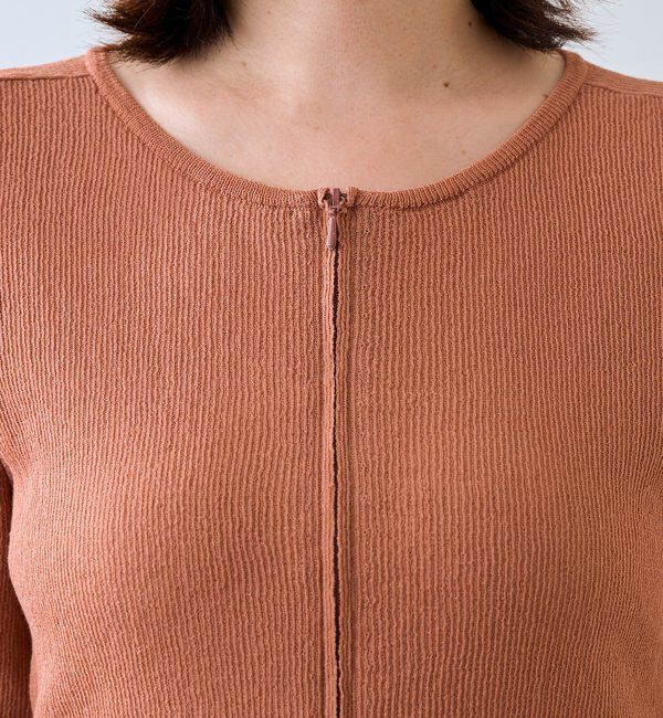  「【抜け感】ZIPリブニットカーディガン」|カーディガン|