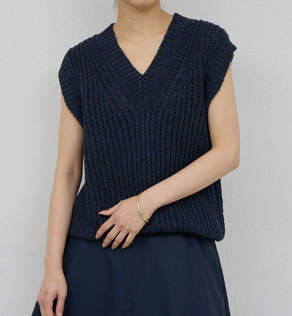  「【HERITANOVUM】リネンコットンニットベスト」|ニット・セーター|