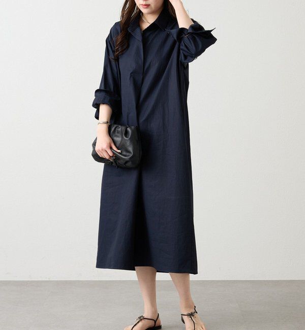  「シャツドレス」|ワンピース|ネイビー