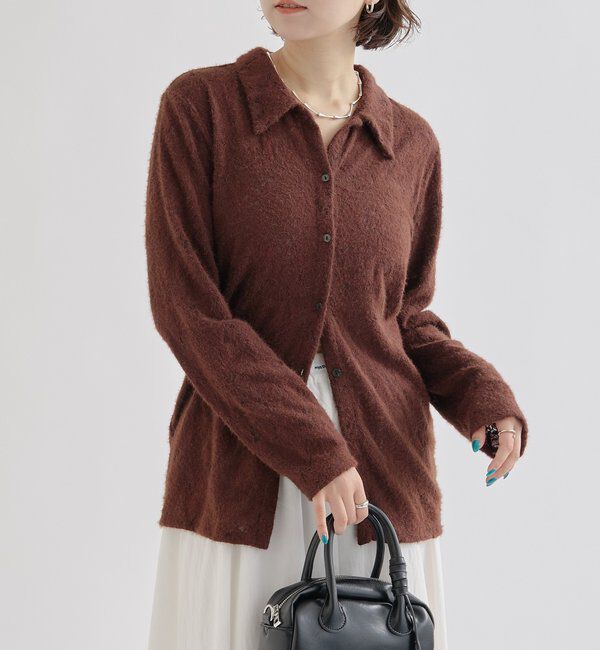  「襟付きシャギーカーディガン」|Tシャツ・カットソー|