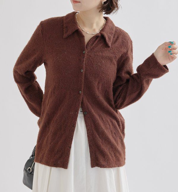  「襟付きシャギーカーディガン」|Tシャツ・カットソー|