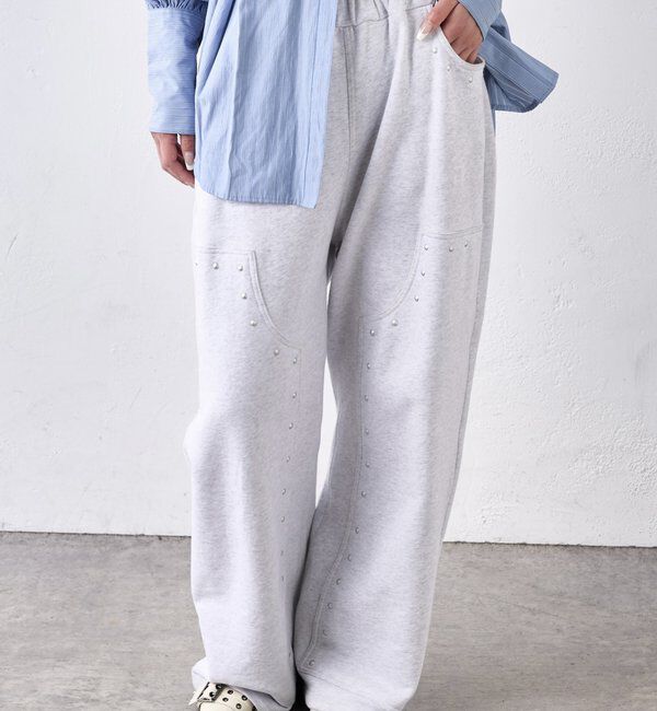  「スタッズ裏毛デザインパンツ / 【新色グレー追加】」|チノ|