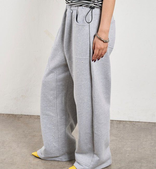  「スタッズ裏毛デザインパンツ / 【新色グレー追加】」|チノ|
