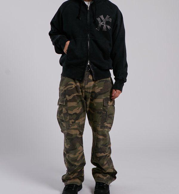  「【UNISEX】KOOKY'N KYケミカルラインストーンジップパーカー」|パーカー|