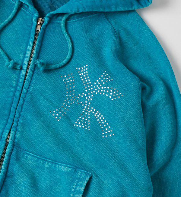  「【UNISEX】KOOKY'N KYケミカルラインストーンジップパーカー」|パーカー|