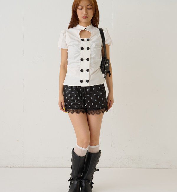  「ドットサテンロゴショーツ」|チノ|