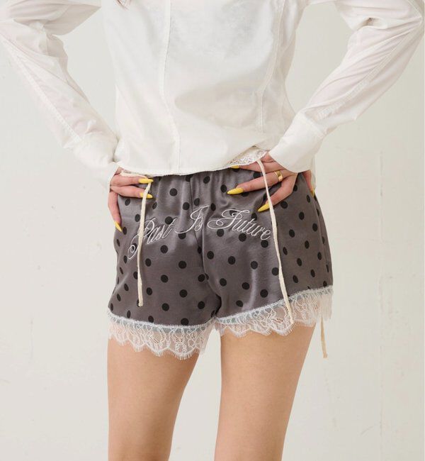 「ドットサテンロゴショーツ」|チノ|グレー