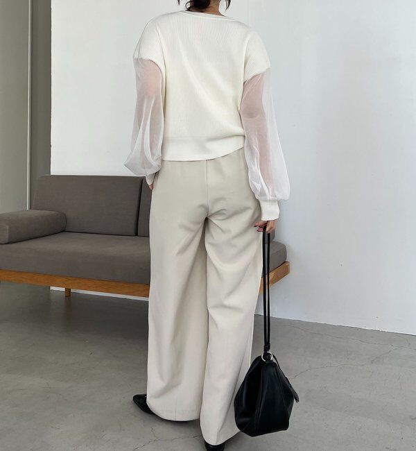  「【WEB/ルミネエスト新宿限定カラー・ピンク】シアースリーブショートカーディガン」|カーディガン|