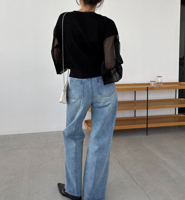  「【WEB/ルミネエスト新宿限定カラー・ピンク】シアースリーブショートカーディガン」|カーディガン|