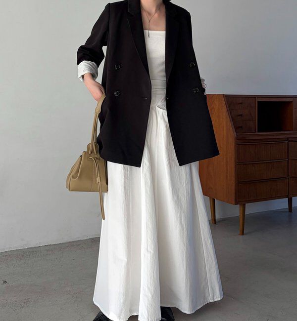  「【低身長サイズあり】切替コットンフレアスカート」|スカート|