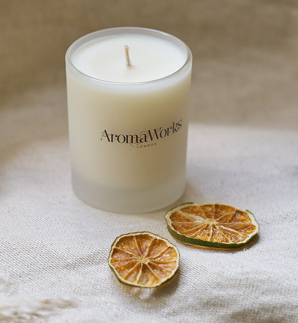 collex「【Aroma Works】 グラス入りキャンドルM」|アロマ・ルームフレグランス|ライトブルー