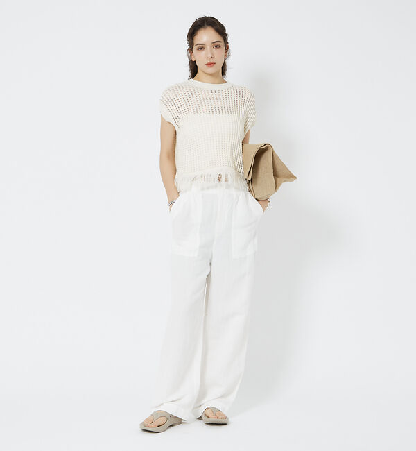 Rouge vif「メッシュニットフリンジショートプルオーバー」|ニット・セーター|