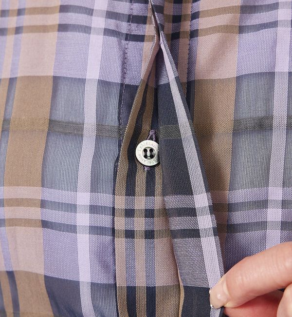 Rouge vif「【Le Melange/ル・メランジュ】シアーチェックシャツ/ シアー/メンズラ」|シャツ・ブラウス|