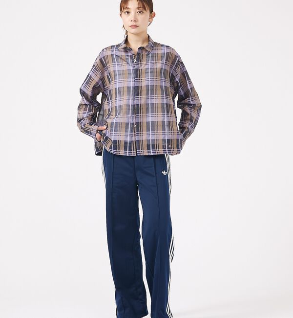 Rouge vif「【Le Melange/ル・メランジュ】シアーチェックシャツ/ シアー/メンズラ」|シャツ・ブラウス|