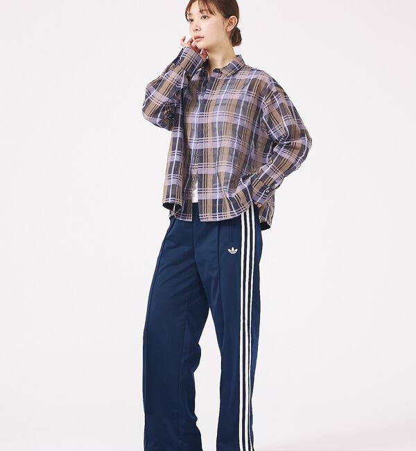 Rouge vif「【Le Melange/ル・メランジュ】シアーチェックシャツ/ シアー/メンズラ」|シャツ・ブラウス|