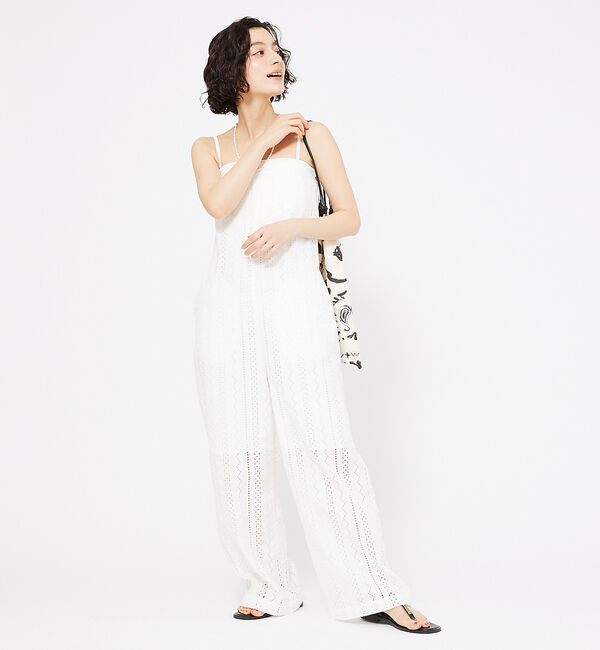 qualite「オーバーレースサロペット」|オールインワン|