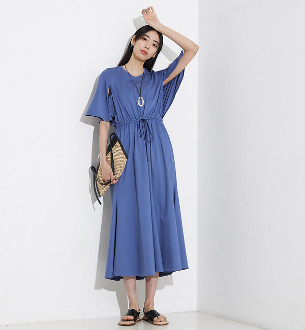 qualite「ケープワンピ」|ワンピース|ブルー