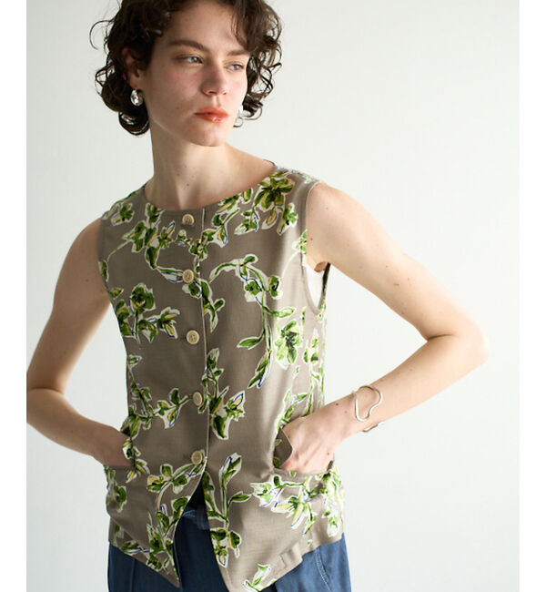 qualite「ブッチャーフラワーノースリーブ」|キャミソール|