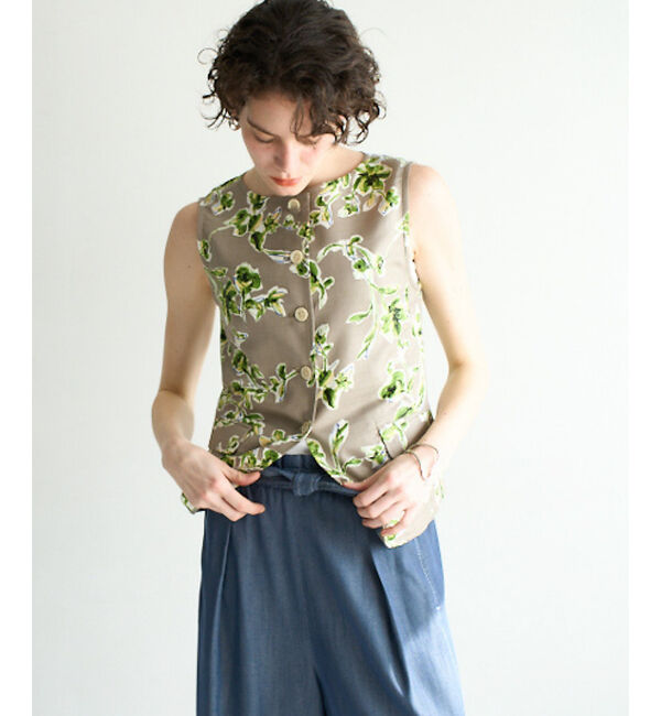qualite「ブッチャーフラワーノースリーブ」|キャミソール|