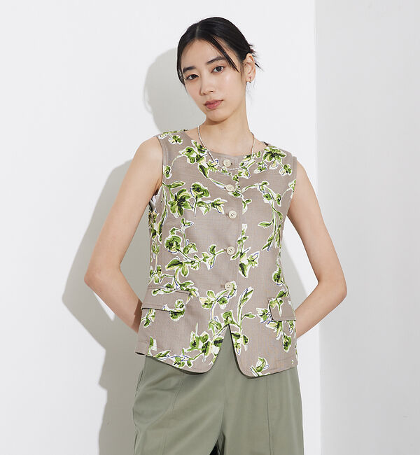 qualite「ブッチャーフラワーノースリーブ」|キャミソール|