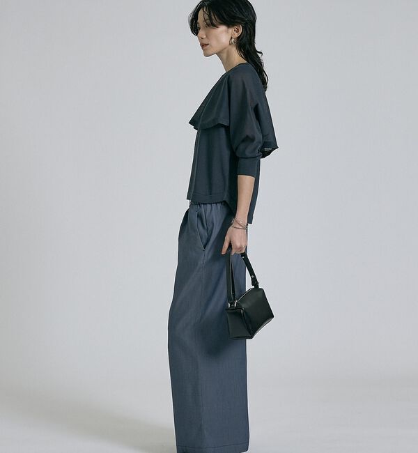 qualite「【ケープ&times;タンクの2WAY仕様】シアーケープニット」|シャツ・ブラウス|