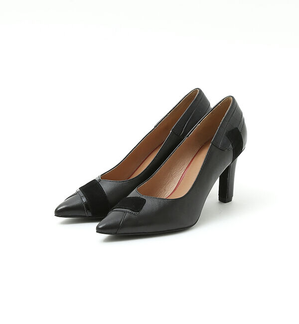 AU BANNISTER「ポインテッドパッチワーク8cmヒールパンプス」|パンプス|