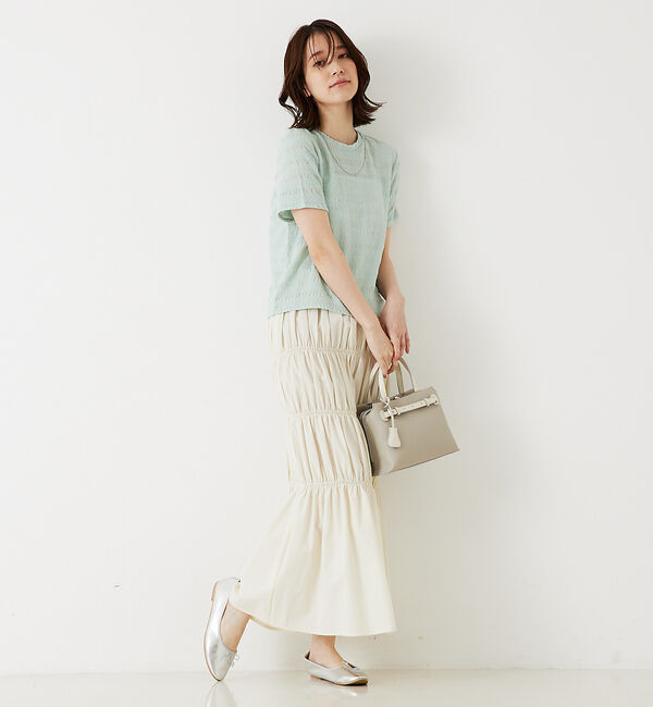 abahouse mavie「シャーリングスカート」|スカート|