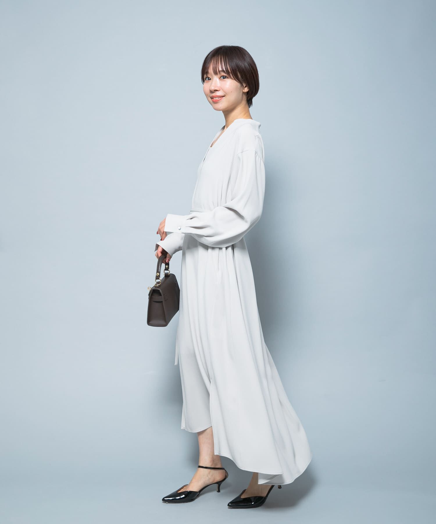 URBAN RESEARCH ROSSO「トリアセテート混Vネックワンピース」|ワンピース|ライトベージュ