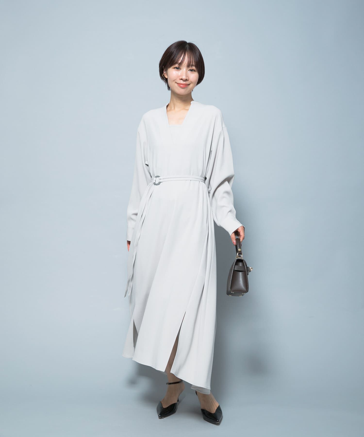 URBAN RESEARCH ROSSO「トリアセテート混Vネックワンピース」|ワンピース|